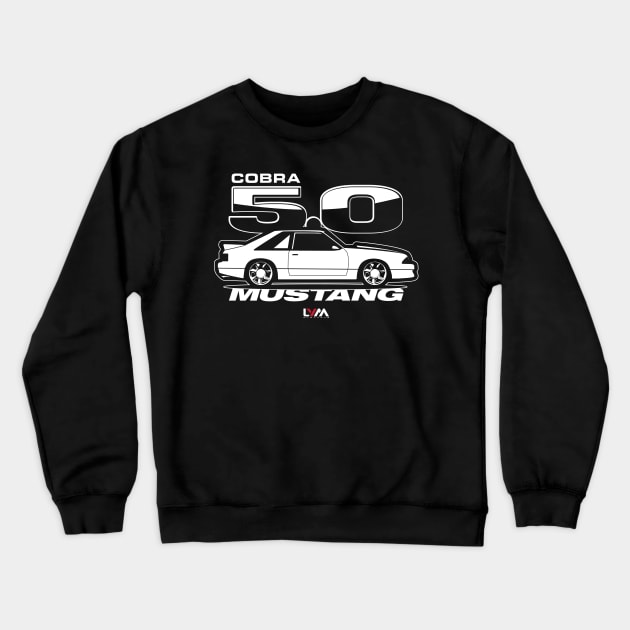 Foxbody 5.0 Ford Mustang Side COBRA Crewneck Sweatshirt by LYM Clothing